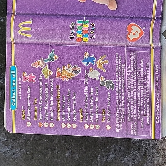 TY 2000 McDonald's Teenie Beanie Rex the Tyrannosaurus Rex - Picture 5 of 6